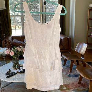 Ali Ro white ruffle dress.